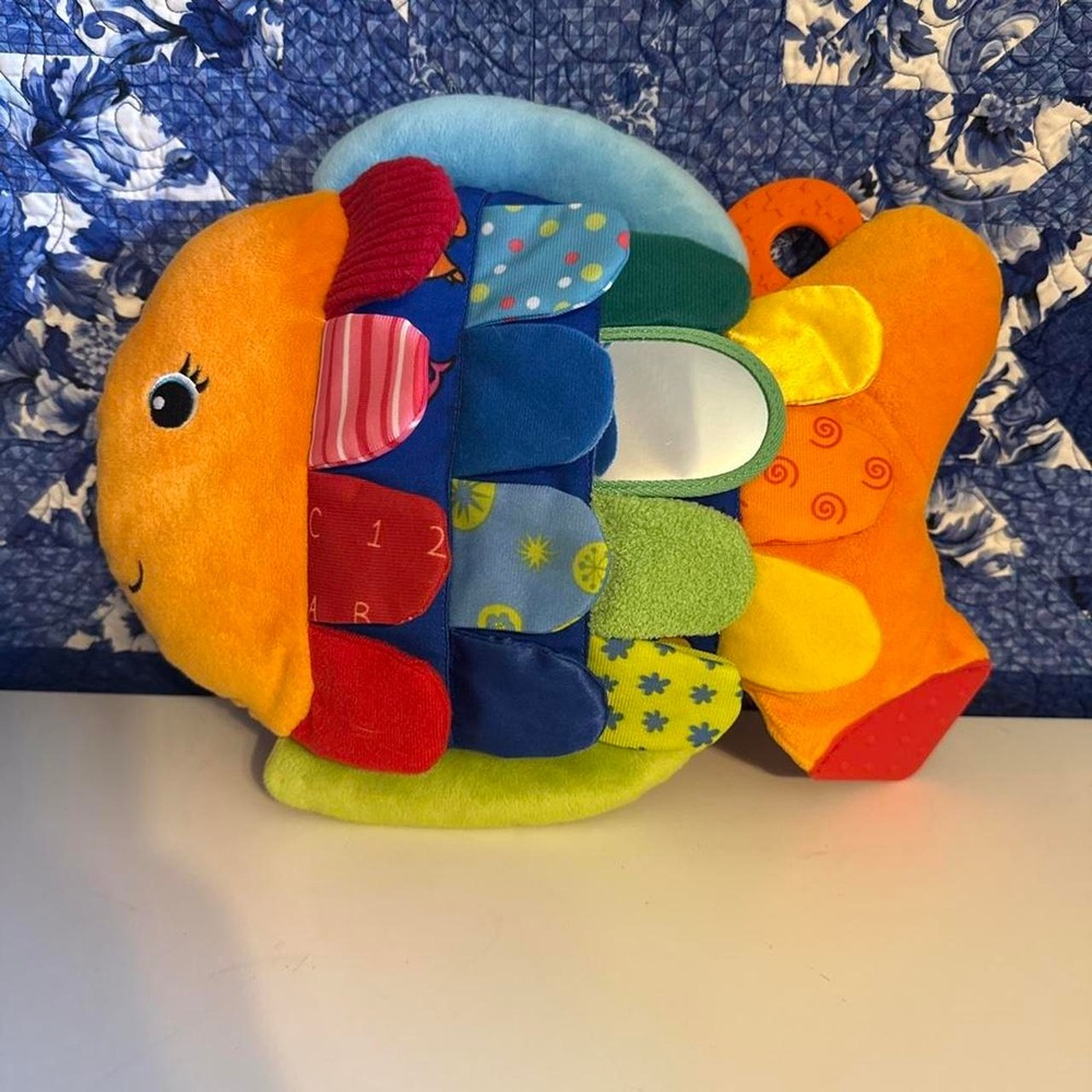 Melissa & Doug K's Kids Flip Fish Plush Textured Sensory Crinkle Toy Multi Color